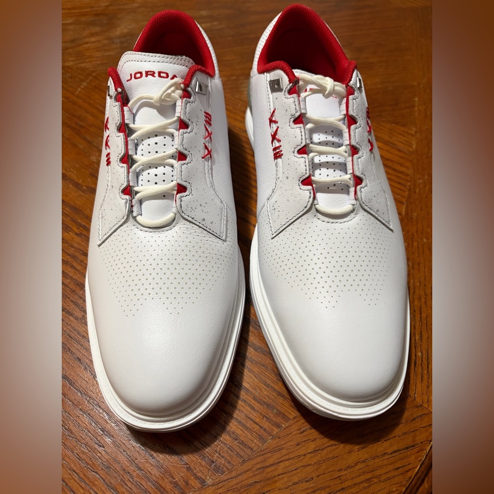 Jordan ADG 5 Men’s White and Red Golf Shoes